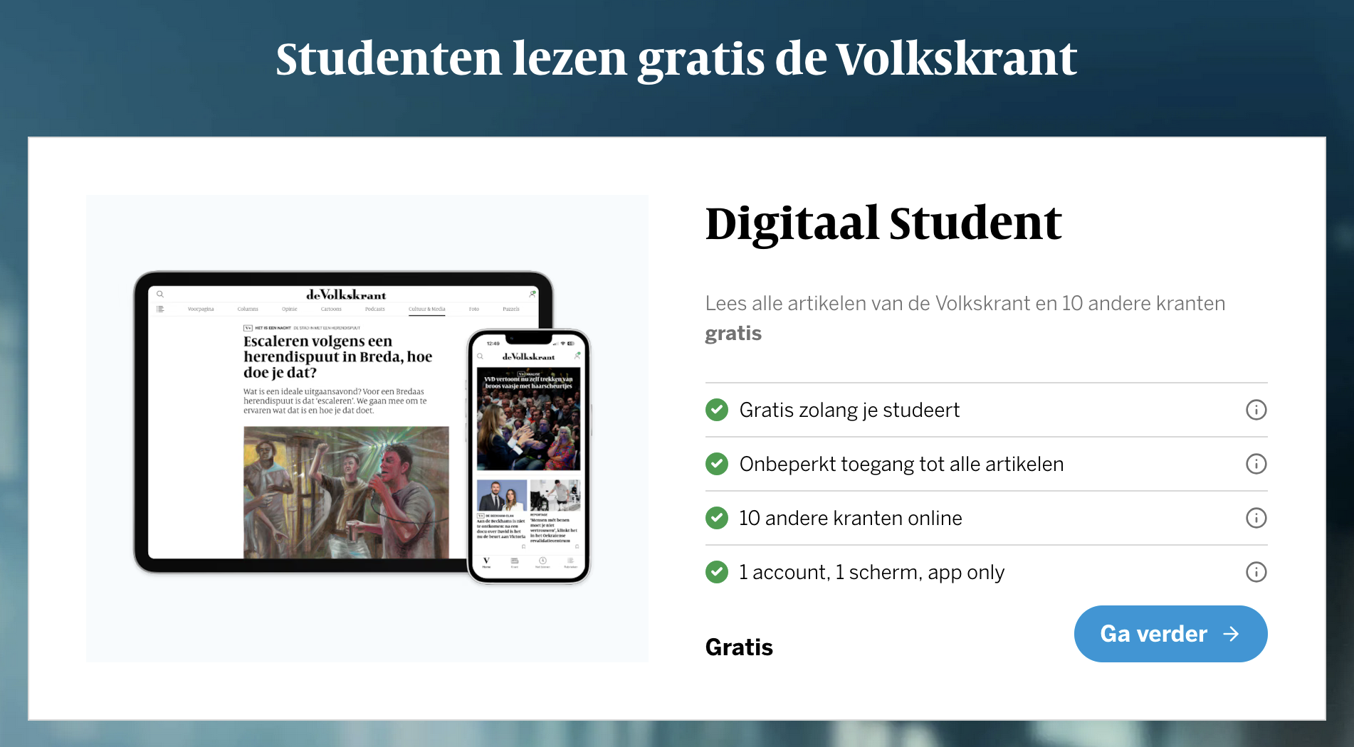Nu nog gratiser: de krant voor studenten (ook MBO)